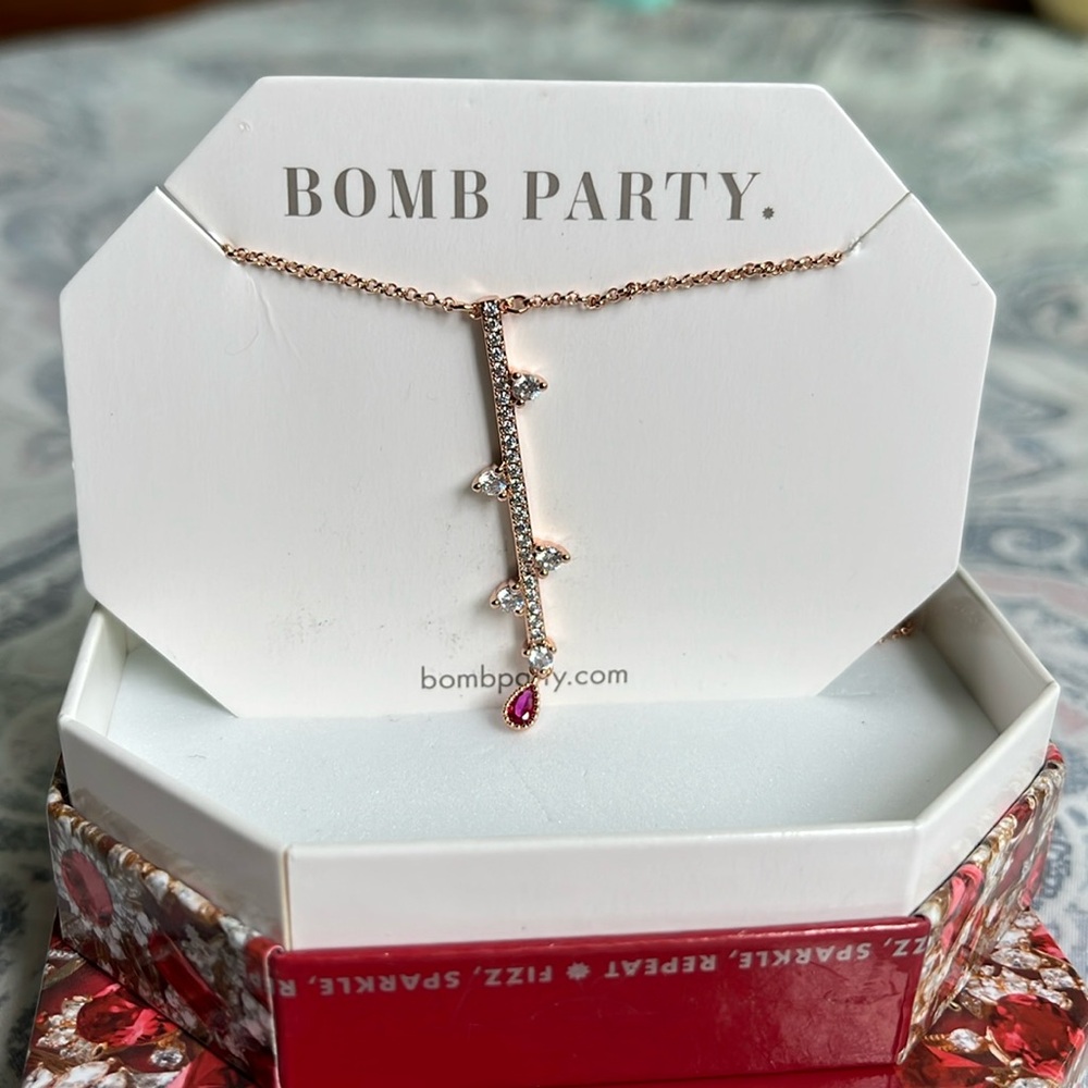 Bomb Party Drop of Glam July 2022 Birthday Collection Necklace